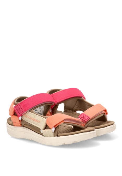 Sandalia de niña ETIKA 17229 beige textil  suela plana