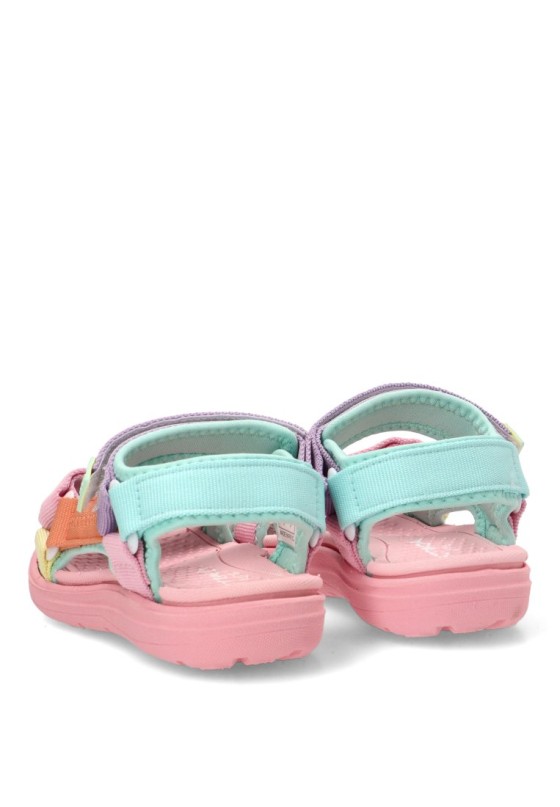 Sandalia de niña ETIKA 17229 rosa textil  suela plana