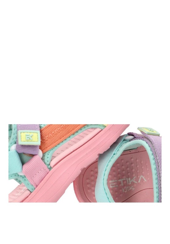 Sandalia de niña ETIKA 17229 rosa textil  suela plana