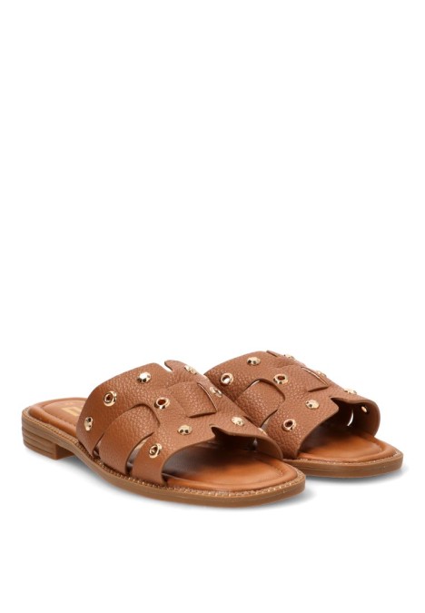 Sandalia con tachuelas y suela plana de mujer ETIKA 10162
