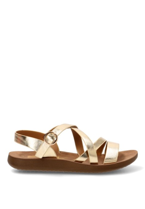Sandalia de hombre ETIKA 10129 oro sintetico suela plana