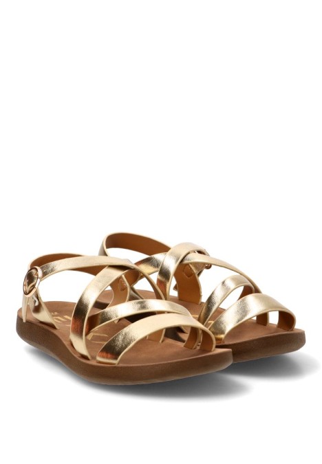 Sandalia de hombre ETIKA 10129 oro sintetico suela plana