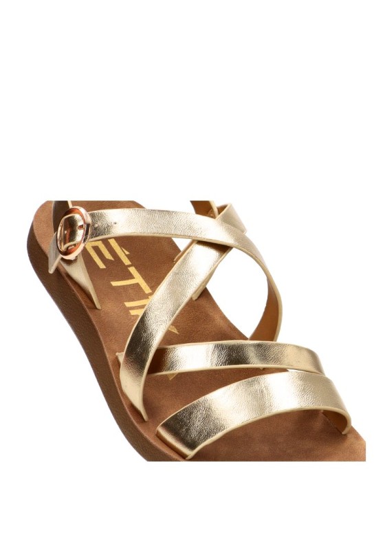Sandalia de hombre ETIKA 10129 oro sintetico suela plana