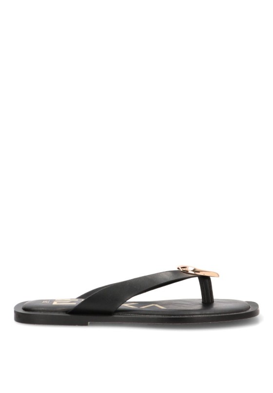 Chanclas sandalias playa de mujer ETIKA 10108 negro sintetico suela plana