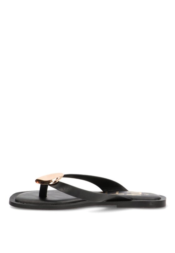 Chanclas sandalias playa de mujer ETIKA 10108 negro sintetico suela plana