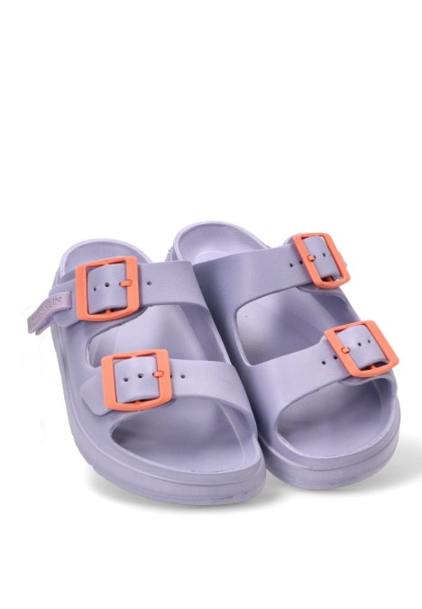Chanclas de playa lila de goma para mujer DR FRANKLIN DFSH413005