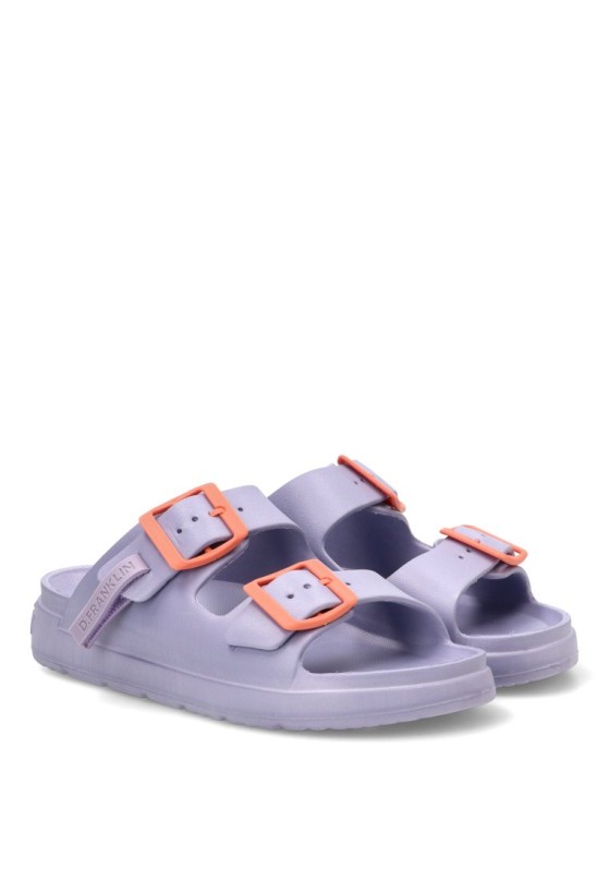 Chanclas de playa lila de goma para mujer DR FRANKLIN DFSH413005