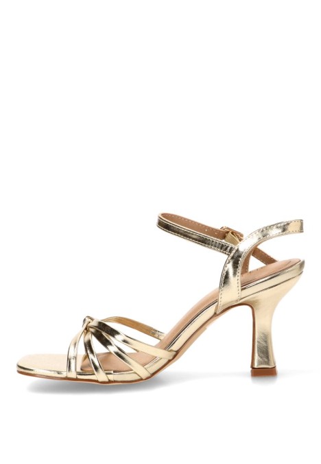 Sandalia con tacón alto TRAVIATA 1012 para mujer en oro sintético
