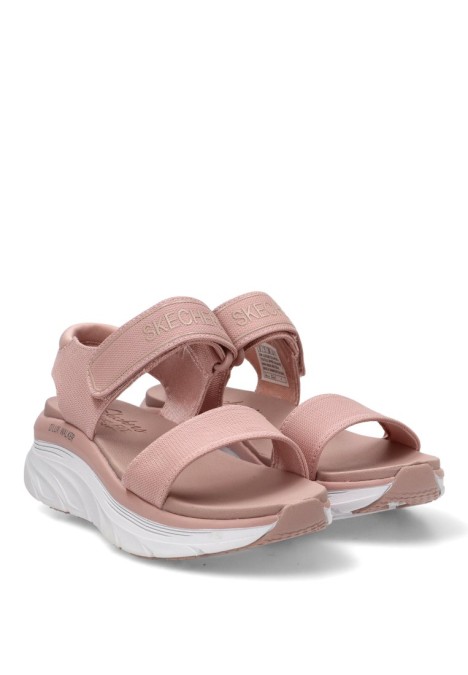 Sandalia textil beige con cuña media de mujer SKECHERS 119226