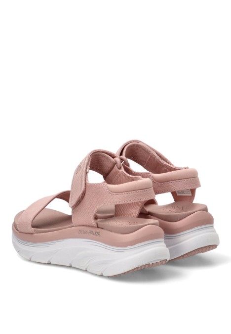 Sandalia textil beige con cuña media de mujer SKECHERS 119226
