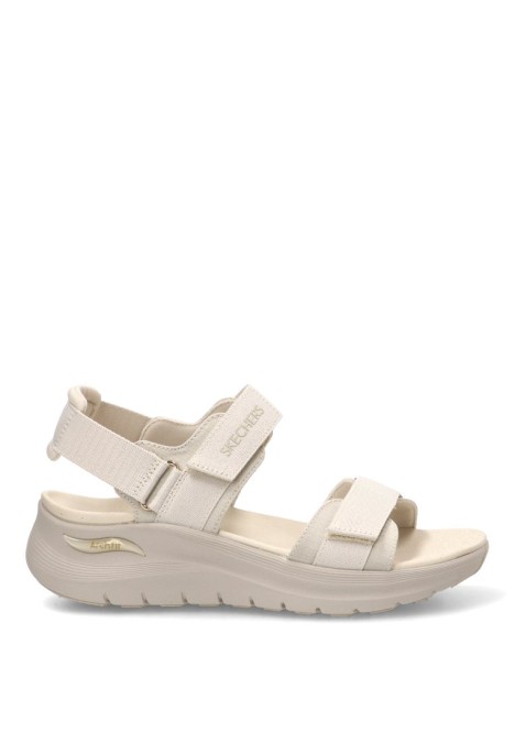 Sandalia beige de mujer SKECHERS 119465 con plantilla Arch-Fit