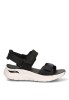 Sandalia negra con cuña media y cierre de velcro para mujer SKECHERS 119465