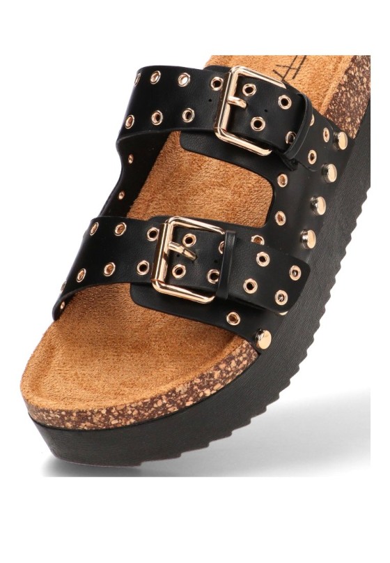 Sandalia negra de mujer STAY 18-2543