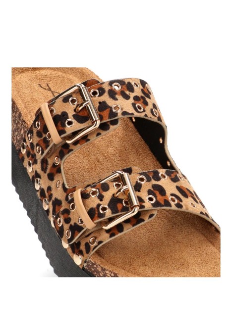 Sandalia con suela doble de mujer STAY 18-2543 en leopardo
