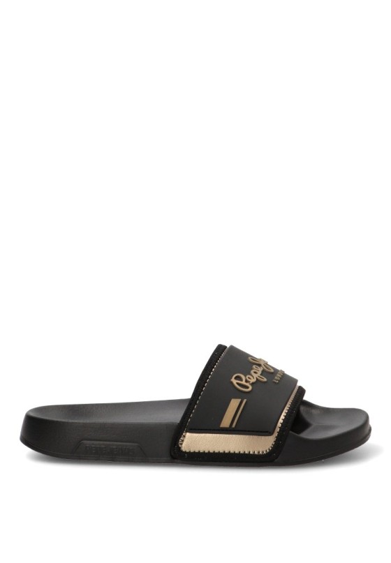 Chanclas de playa negras para mujer PEPE JEANS PLS700003