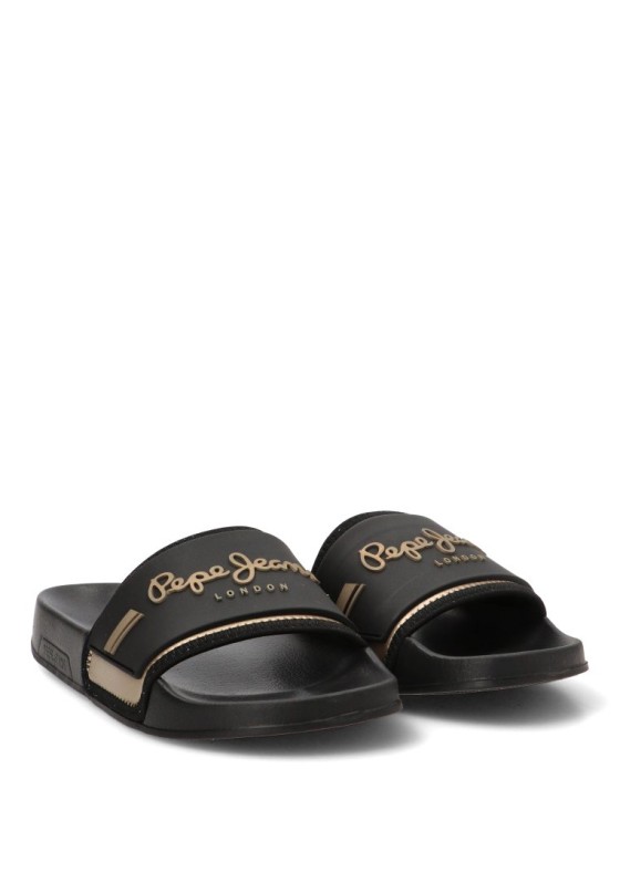Chanclas de playa negras para mujer PEPE JEANS PLS700003