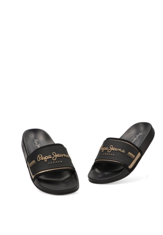 Chanclas de playa negras para mujer PEPE JEANS PLS700003
