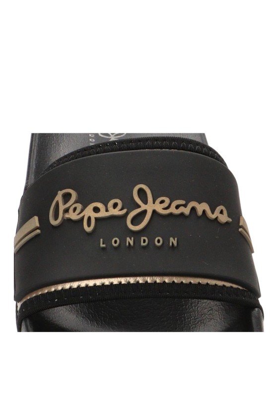 Chanclas de playa negras para mujer PEPE JEANS PLS700003