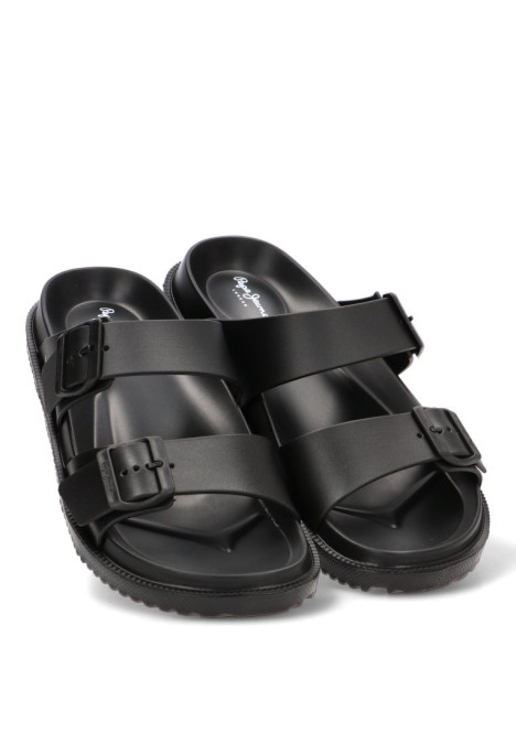 Chanclas de playa negras con hebilla para hombre PEPE JEANS PMS700011