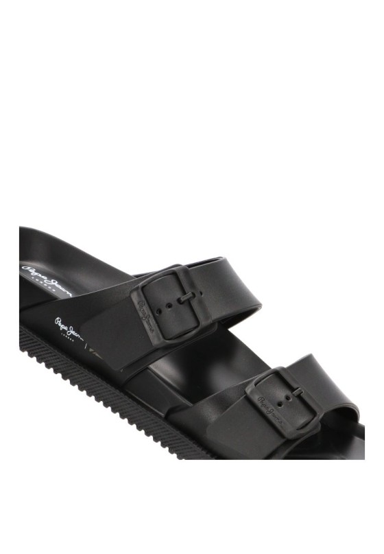 Chanclas de playa negras con hebilla para hombre PEPE JEANS PMS700011