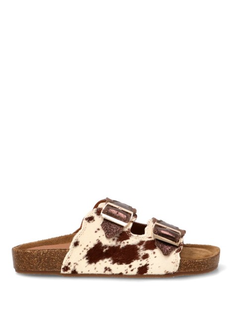 Sandalia de piel vaca con hebilla de mujer MUSTANG 54085