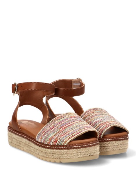 Sandalia plataforma multicolor de mujer MUSTANG 59617