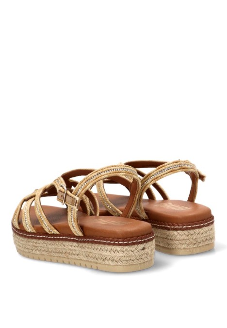 Sandalia plataforma natural de mujer MUSTANG 51261