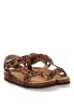 Sandalia con suela plana de mujer ETIKA 10097 en antelina leopardo