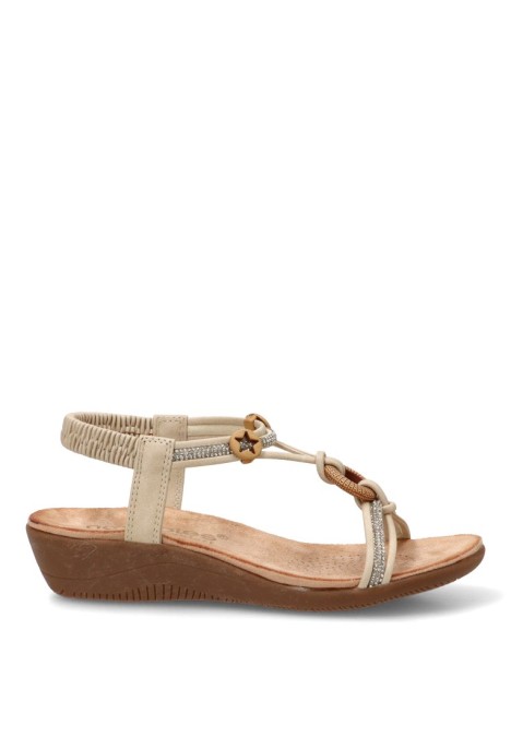 Sandalia beige de mujer AMARPIES ABZ30226