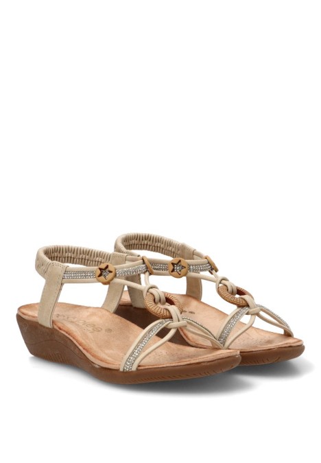 Sandalia beige de mujer AMARPIES ABZ30226
