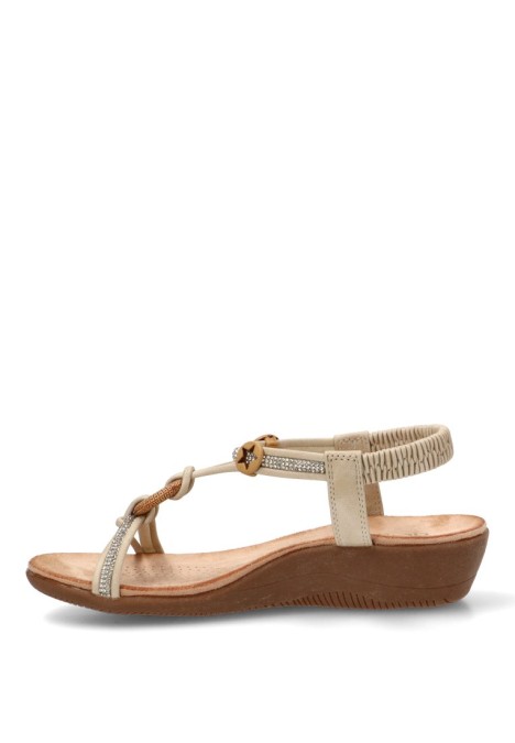 Sandalia beige de mujer AMARPIES ABZ30226