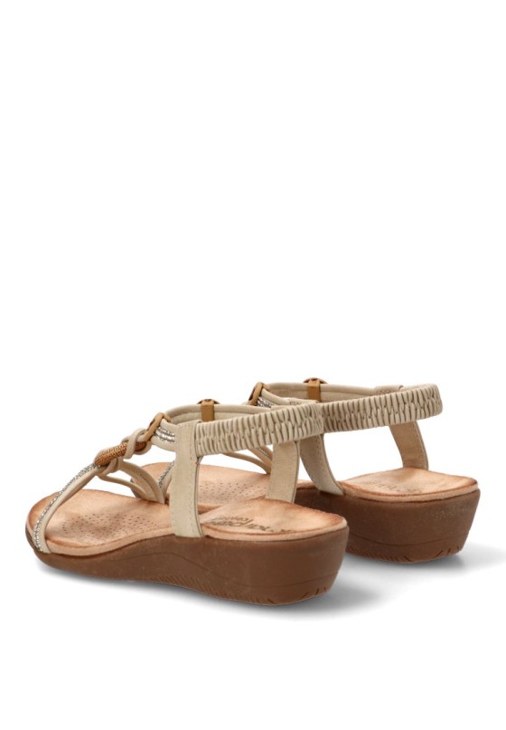 Sandalia beige de mujer AMARPIES ABZ30226