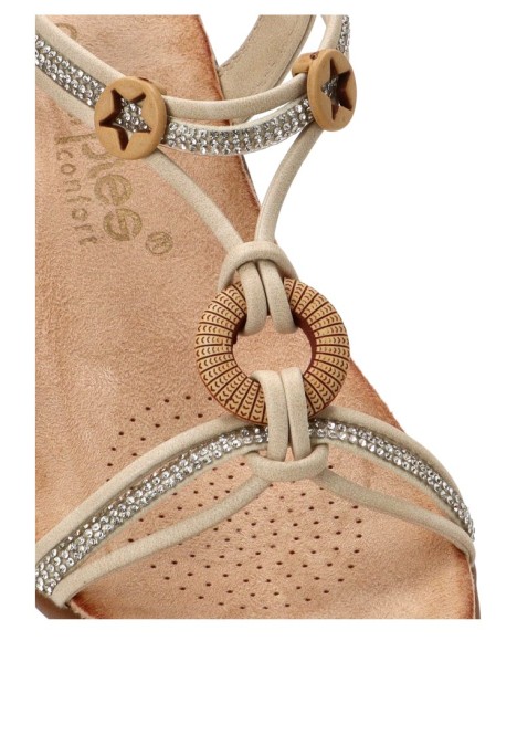 Sandalia beige de mujer AMARPIES ABZ30226
