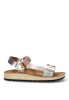 Sandalia confort multi oro ARMONY 10084 con velcro y suela plana
