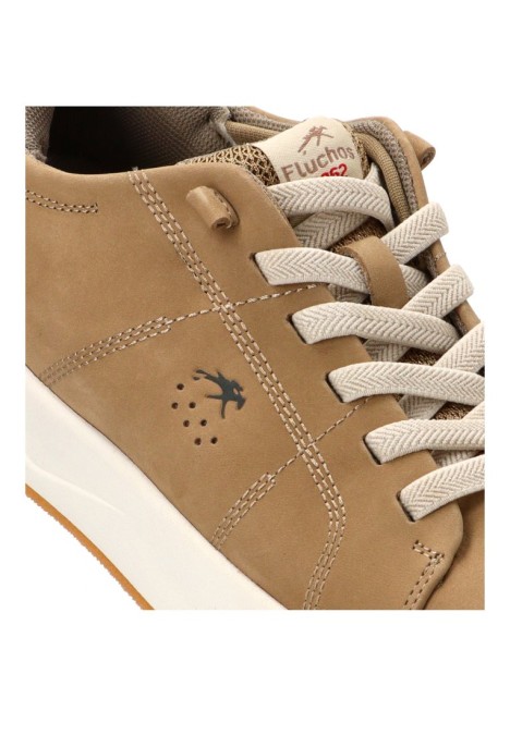 Deportivo con empeine en piel camel de hombre FLUCHOS F2378