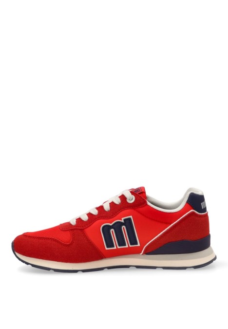 Deportivo rojo sintético con suela plana para hombre MUSTANG 84467
