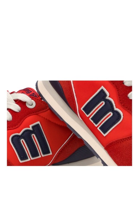 Deportivo rojo sintético con suela plana para hombre MUSTANG 84467