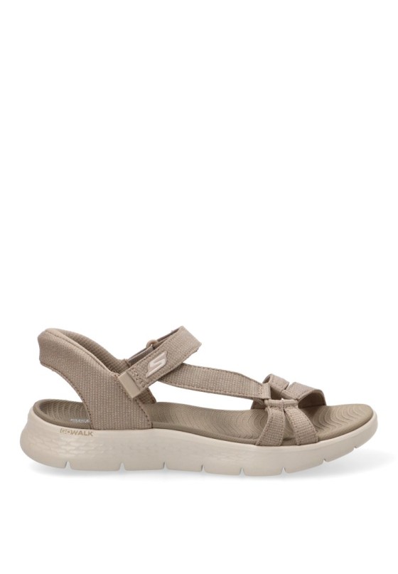 Sandalia taupe con suela plana para mujer SKECHERS 141481