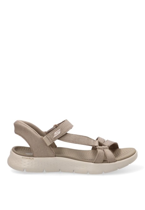 Sandalia taupe con suela plana para mujer SKECHERS 141481
