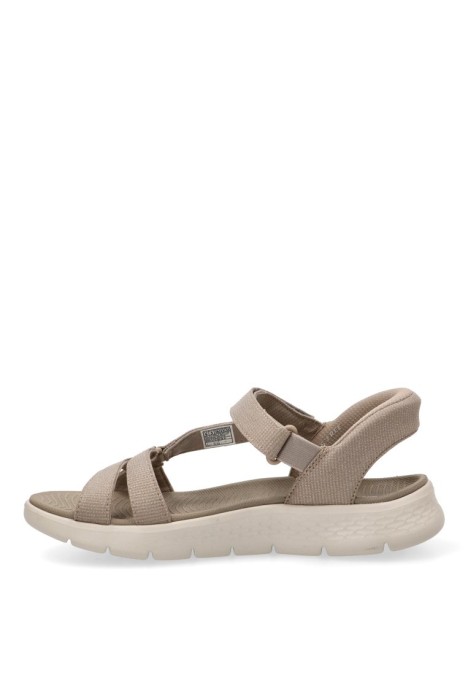 Sandalia taupe con suela plana para mujer SKECHERS 141481