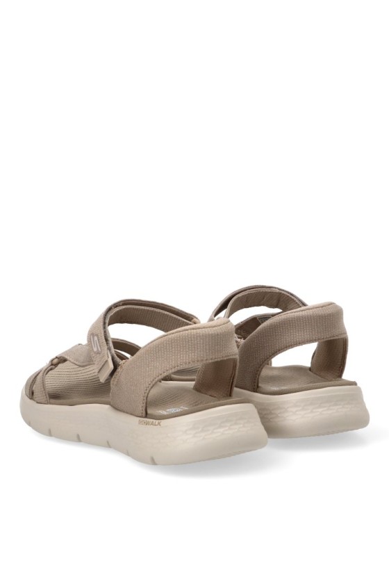 Sandalia taupe con suela plana para mujer SKECHERS 141481