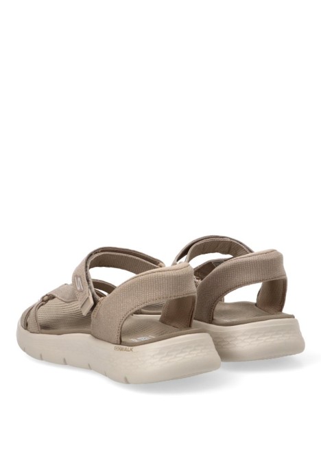 Sandalia taupe con suela plana para mujer SKECHERS 141481