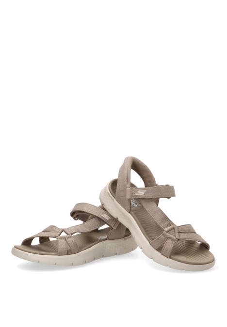Sandalia taupe con suela plana para mujer SKECHERS 141481