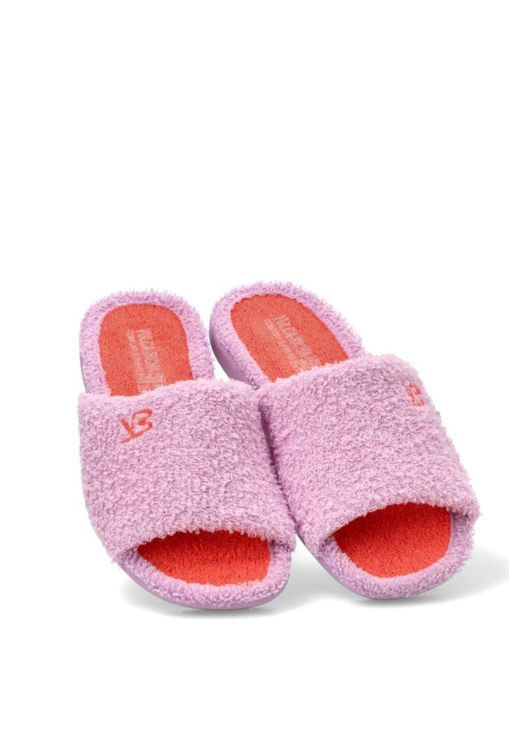 Zapatillas de casa lila con punta abierta 4905 para mujer VULCA-BICHA
