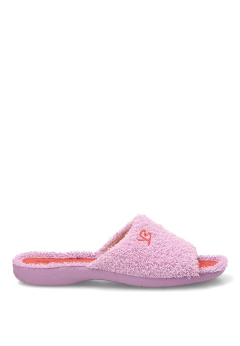 Zapatillas de casa lila con punta abierta 4905 para mujer VULCA-BICHA