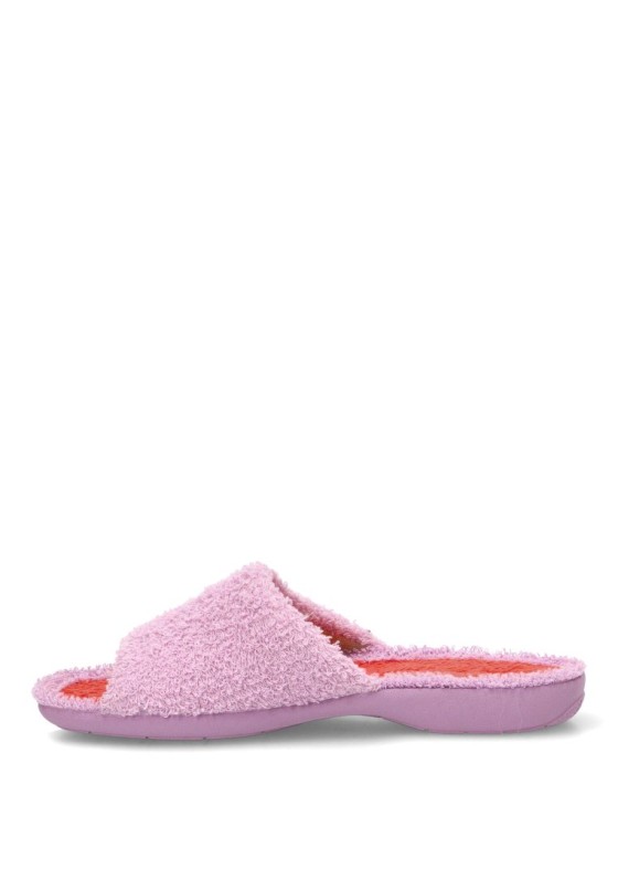 Zapatillas de casa lila con punta abierta 4905 para mujer VULCA-BICHA