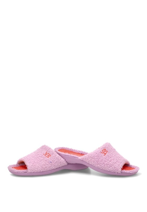 Zapatillas de casa lila con punta abierta 4905 para mujer VULCA-BICHA