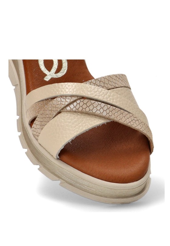 Sandalia de mujer YULIA 2650 beige piel cuña media