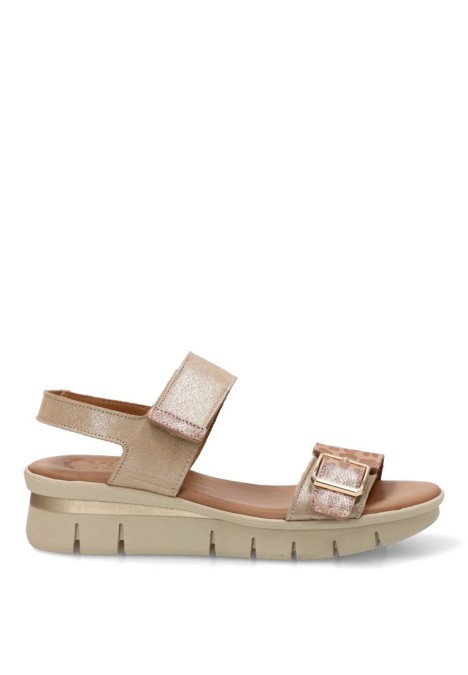 Sandalia en piel multicolor con cuña media de mujer YULIA 2606