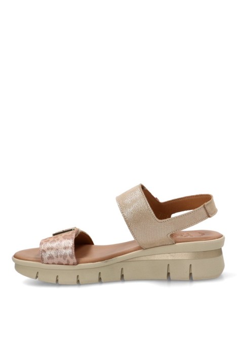 Sandalia en piel multicolor con cuña media de mujer YULIA 2606